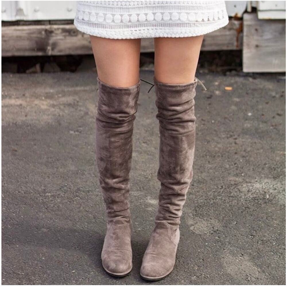 Kaitlyn Pann Slim Over The Knee Paisley Boots Hrey 7.5